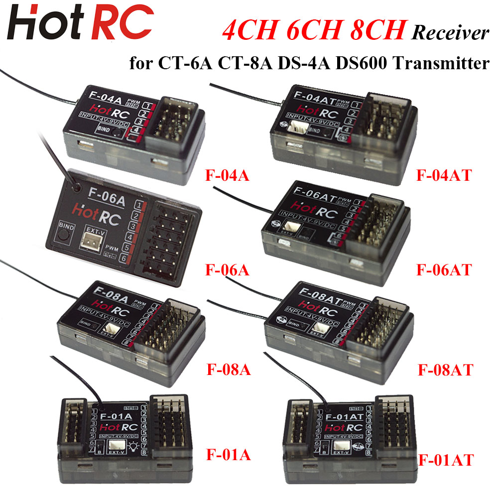 Rc Transmitter - Receptor Giroscópico PWM HOTRC 2.4Ghz 4/6/8