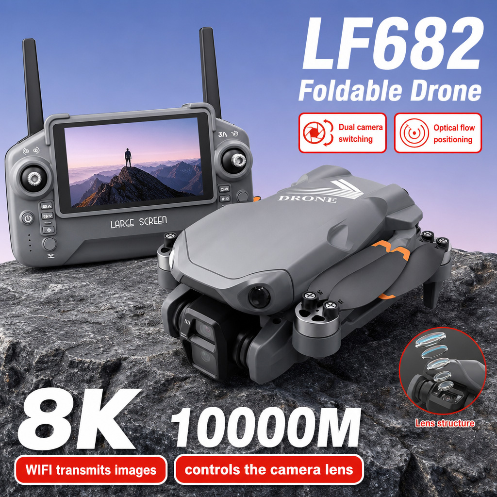Dji Mini Drone - Drone Aéreo LF682 com Câmeras Duplas