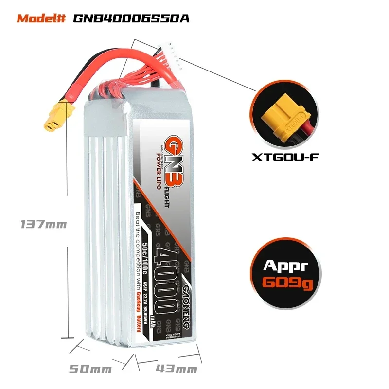 GAONENG GNB 4000mAh 6S 50C 100 - Lipo Battery 6S avaliação e preço