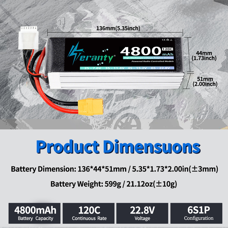 Bateria Lipo TERANTY 6S 4800mA - Lipo Battery 6S avaliação e preço
