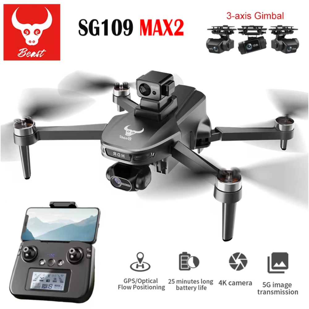 Sg109 max2 profissional fpv 8k - Drone Gimbal avaliação e preço