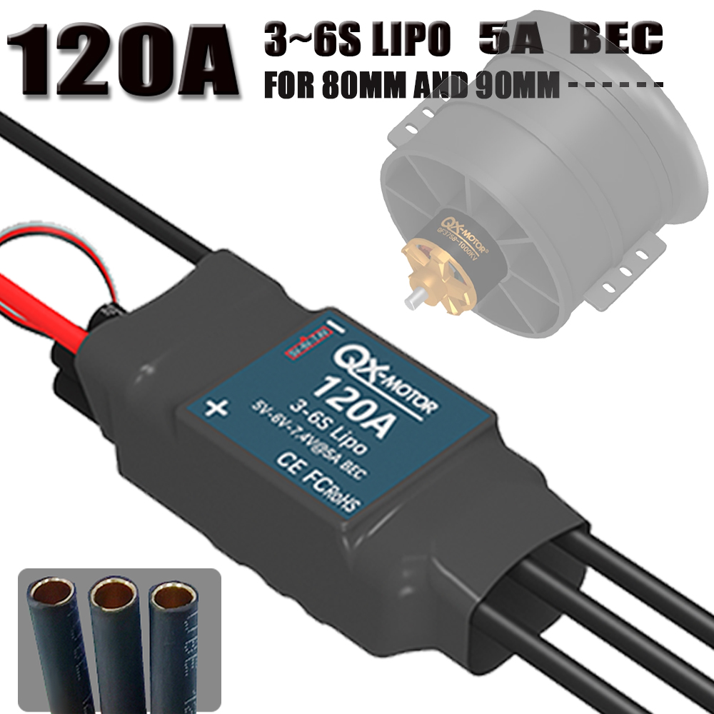 QX-MOTOR 120A ESC 3-6S lipo 5A - Lipo Battery 6S avaliação e preço