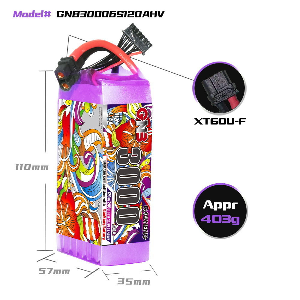 Bateria lipo gnb 6s 22.8v 3000 - Lipo Battery 6S avaliação e preço